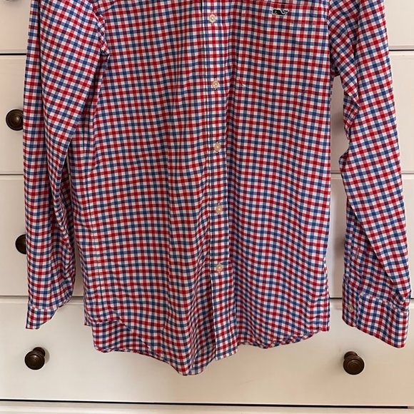 Vineyard Vines Performance Slim Fit Murray Shirt Red White & Blue - Picture 2 of 2